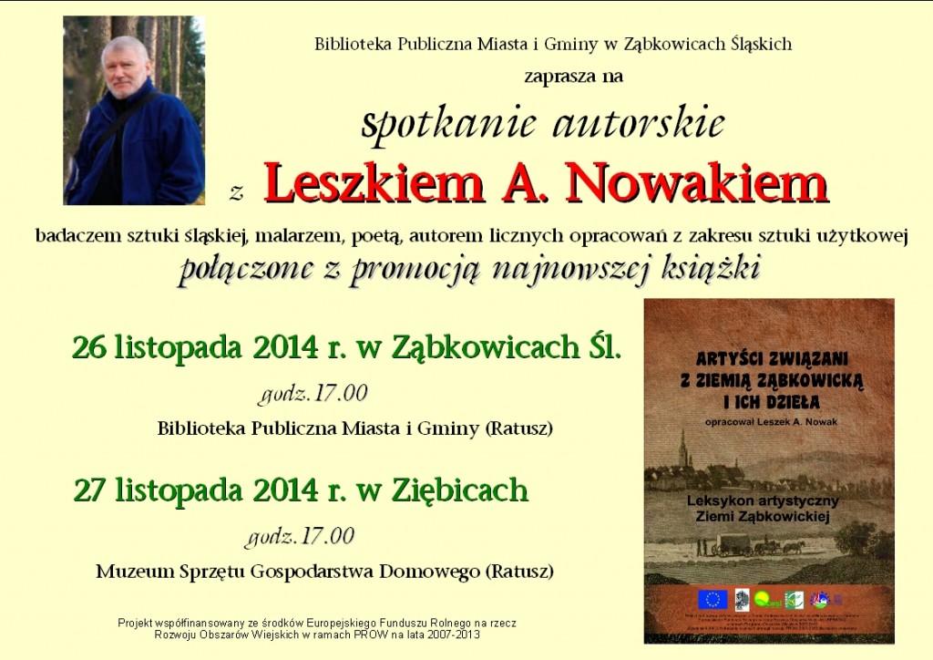 Promocja książki Leszka Antoniego Nowaka Leksykon Artystyczny Ziemi Ząbkowickiej_01